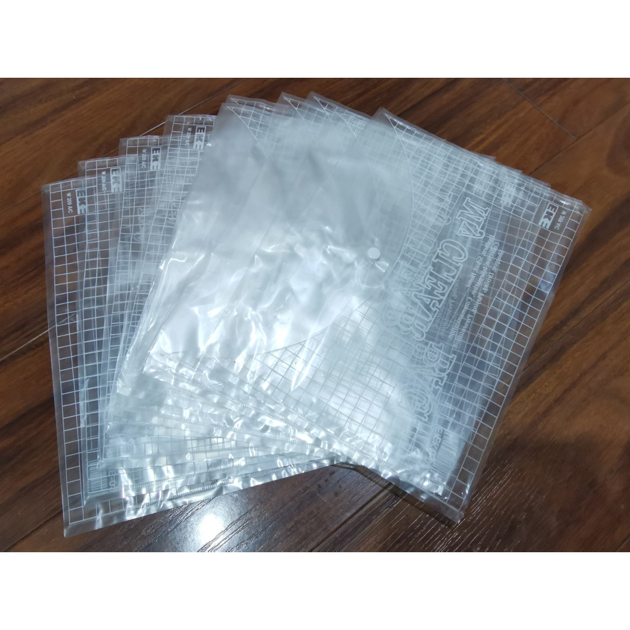 Bộ 12 túi cúc đựng tài liệu Clear Bag EKE loại mỏng mã EKE_03