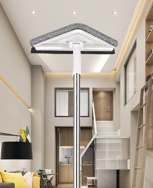 Bộ Cây vệ sinh lau rửa kính lau sàn 2 mặt kéo dài 1.9m Shika Triangle
