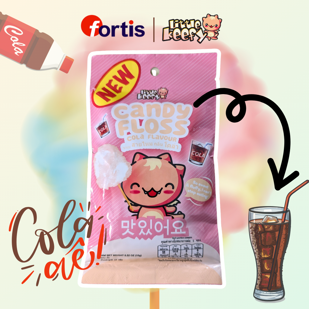 Kẹo Bông Gòn Indonesia Little Keefy Candy Floss 15g