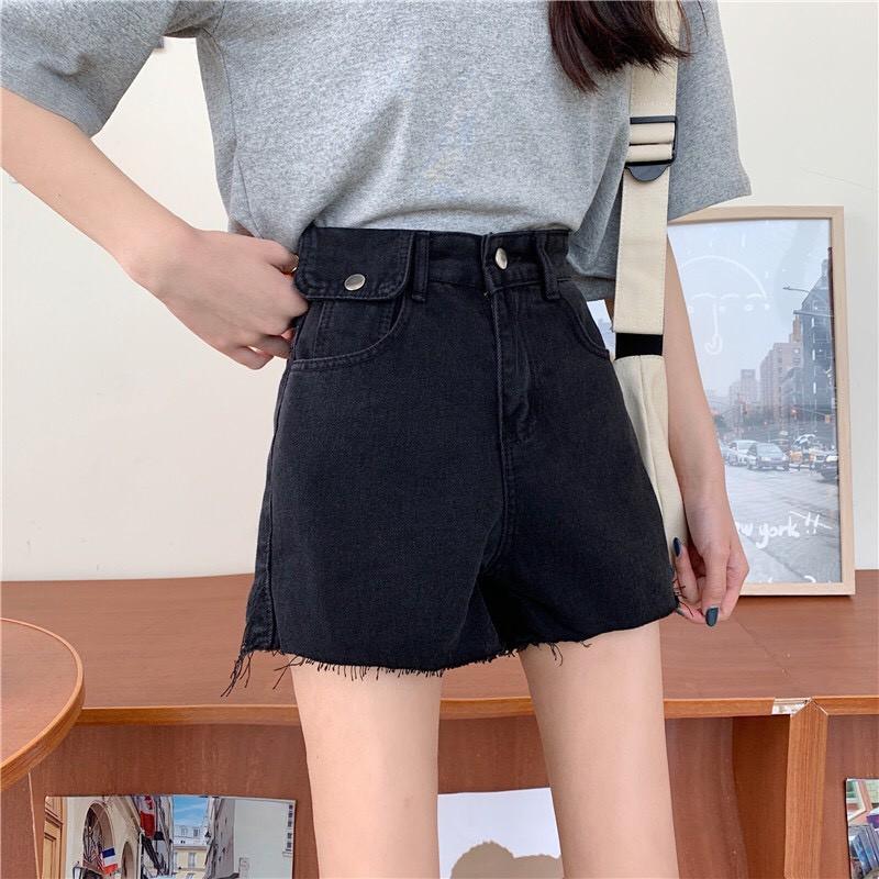 Quần Short Cạp Cao Ống Rộng Tua Gấu _C9