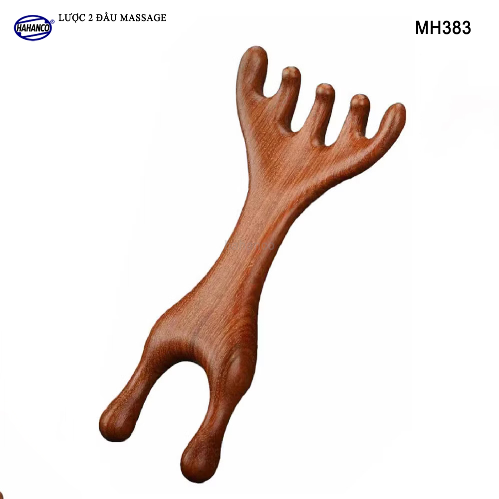 Lược Châm Cứu Hươu Bằng Gỗ Gõ Đỏ HAHANCO Giúp Lưu Thông Máu Mát Xa Toàn Thân - MH383