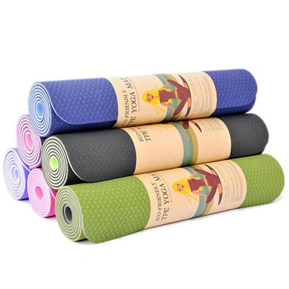 Hình ảnh Thảm Tập Yoga miDoctor + Dây Buộc Thảm Tập Yoga (Giao Màu Ngẫu Nhiên)