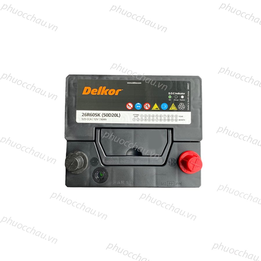 Ắc Quy Delkor  50D20L/R (12V - 50Ah)