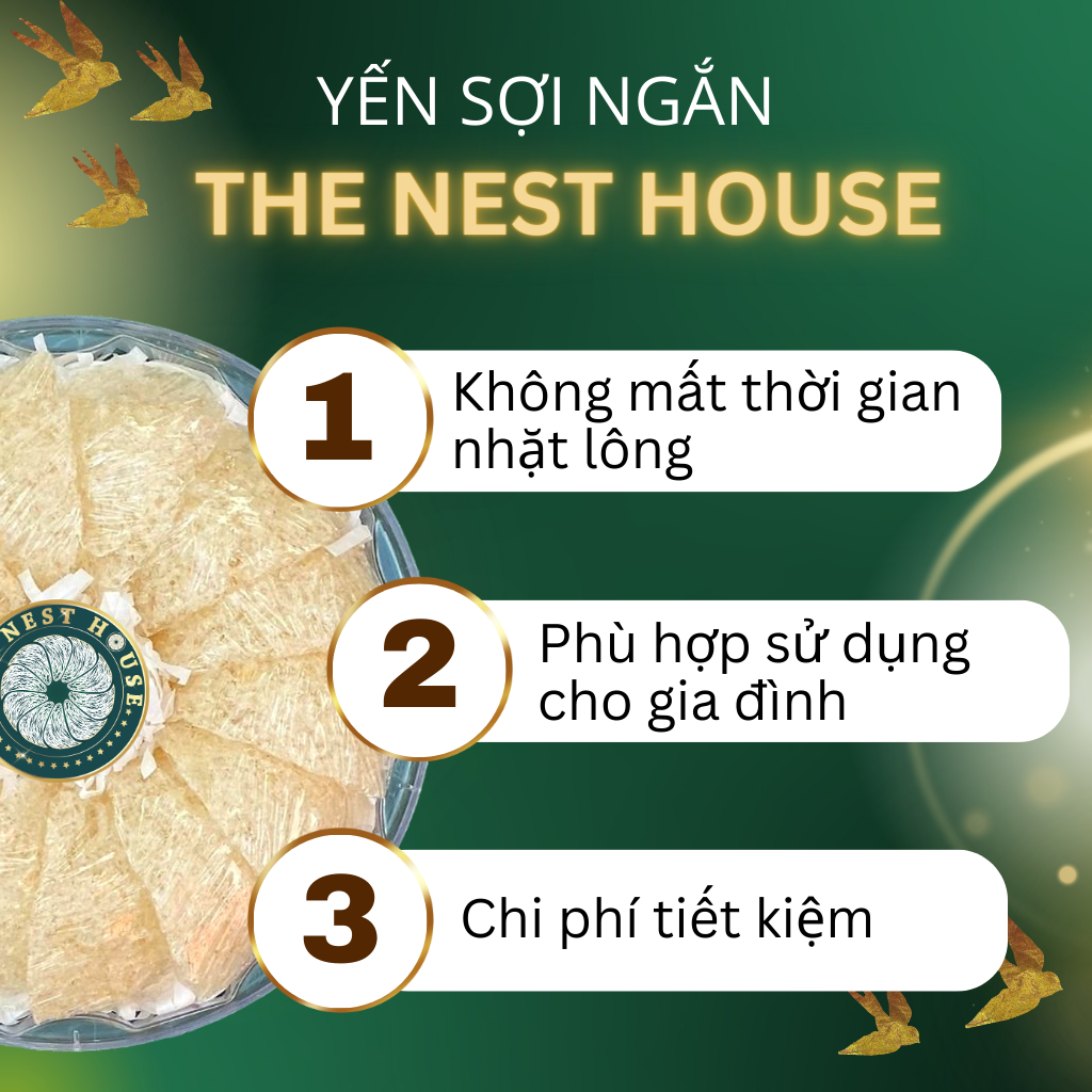 100g tổ yến sào tinh chế sợi ngắn - Yến sào cao cấp Nha Trang Khánh Hoà - The Nest House