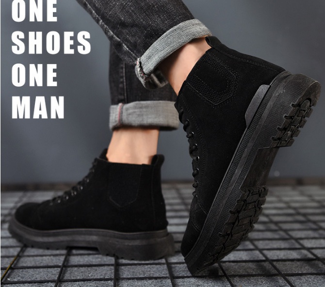 [CHỐNG TRƯỢT_ÊM CHÂN] Giày boot nam cổ thấp, combat boots da lộn chống trượt, êm chân SM008