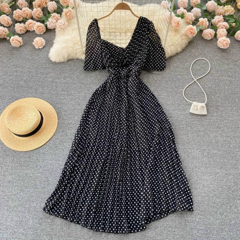 ĐẦM MAXI BI NHÍ LỆCH VAI