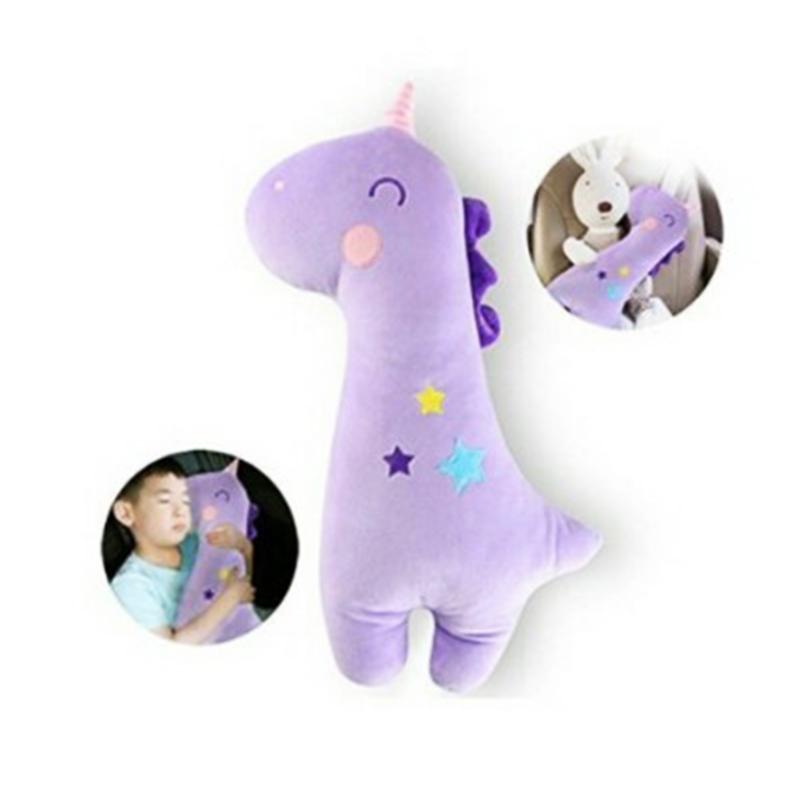Dễ Thương Hoạt Hình Dây An Toàn Vai Tím Kỳ Lân Xe Dây An Toàn Bao Gối Dây Đai An Toàn Dành Cho Trẻ Em Bé Gái Tựa Đầu