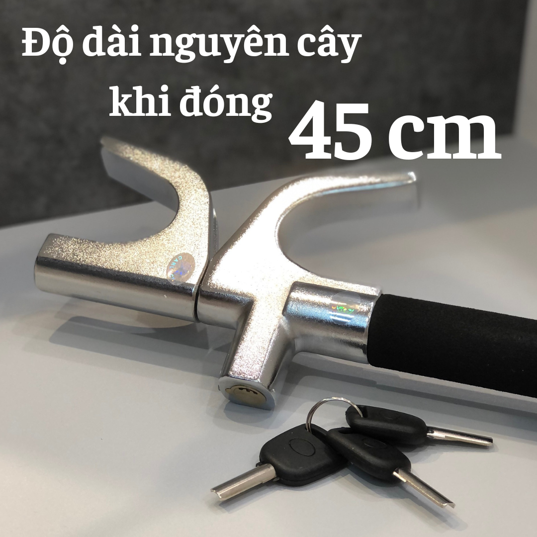 Khoá Vô Lăng Ôtô - Khoá tay lái xe hơi, đầu búa thoát hiểm + TẶNG KÈM MIẾNG MÚT DÁN CHỐNG TRẦY