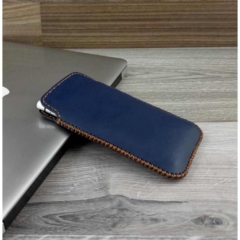 Bao da rút blackberry key2/key2 LE da bò thật da trơn