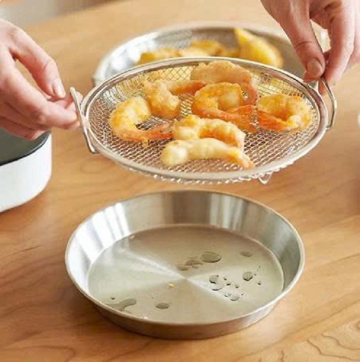 [KoSuyTu] Khay Tròn Inox 304 Kèm Ray Lưới Lọc Ráo Dầu Chiên Thức Ăn Đa Năng Tiện Dụng 19cm - Chất Liệu Cao Cấp Bền Đẹp An Toàn Dễ Vệ Sinh