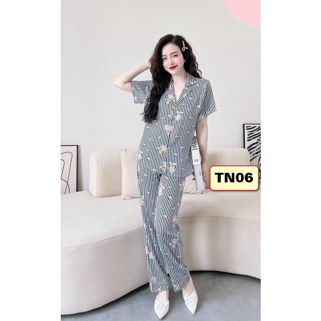 BỘ PYJMA LỤA NỮ Quần Dài,Tay Ngắn