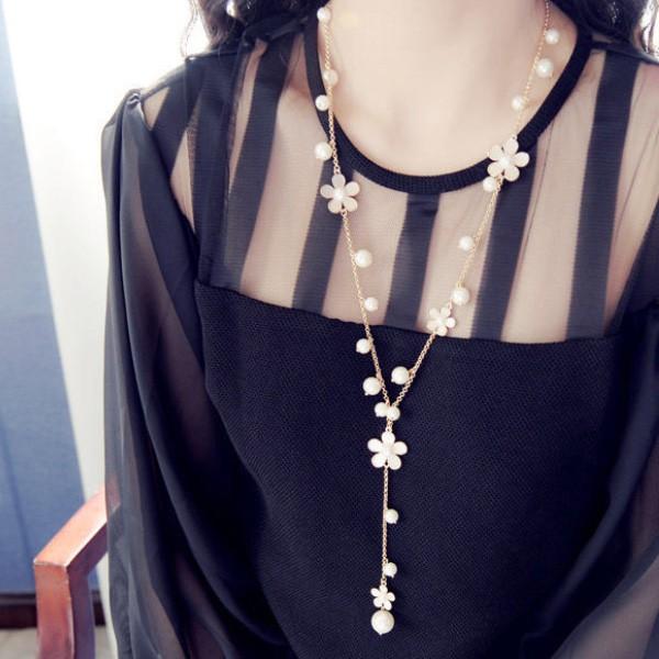 Dây chuyền dài hoa xinh xắn BHDC141