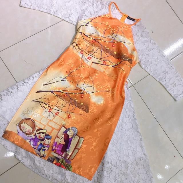 Set áo dài cách tân kèm chân váy ren