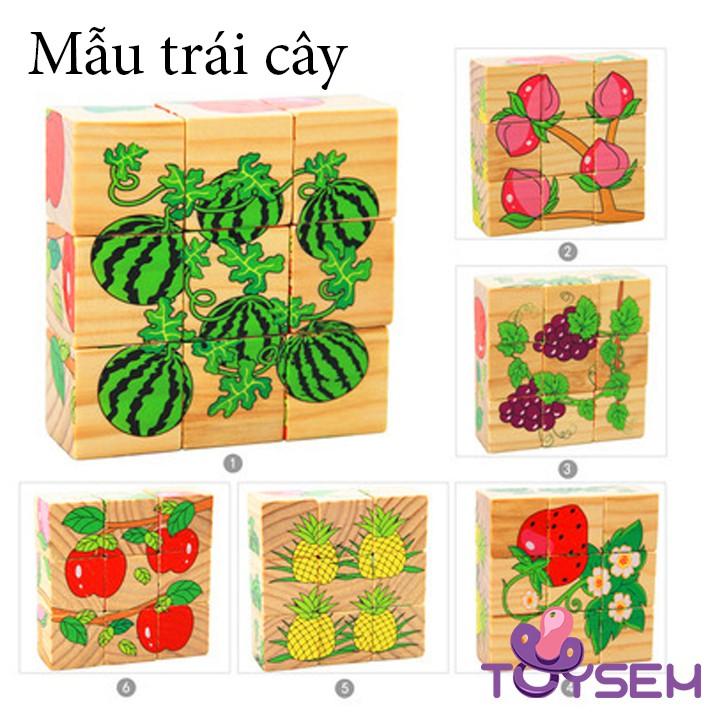 Đồ chơi lắp ráp xếp hình gỗ tranh 6 mặt nhiều mẫu đa dạng cho trẻ từ 3 tuổi - Quà tặng sinh nhật cho bé