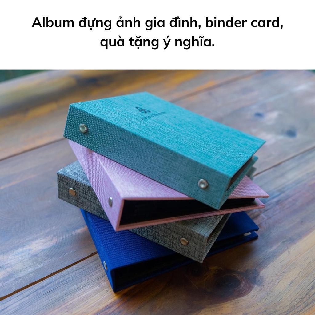 Album ảnh 6x9 đựng 100 tấm bìa vải vintage binder card, quà tặng, để ảnh cho con, để lomo card