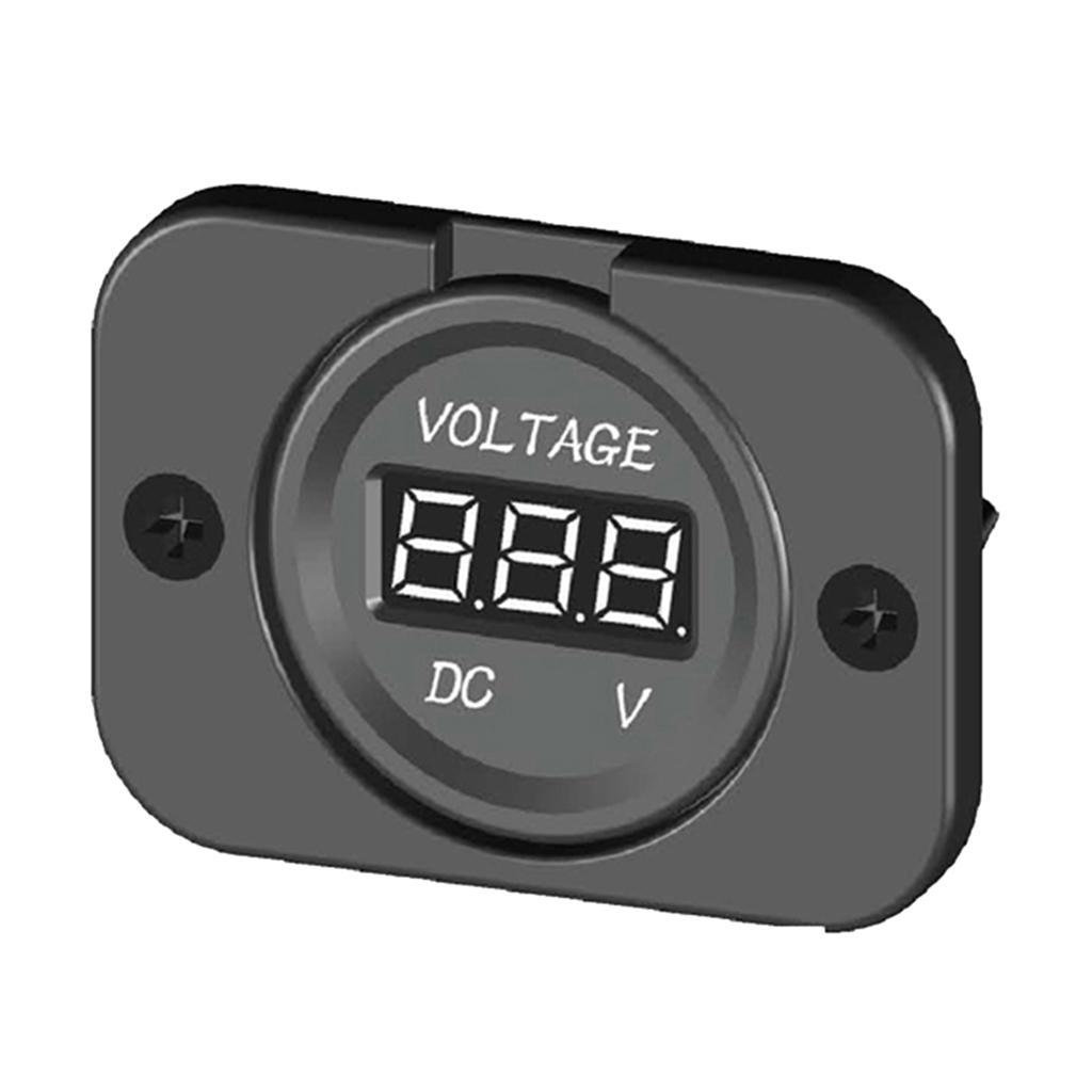 Rear Panel Digital LED Display Voltmeter Auto Gauge 12V-24V Voltage Tester Volt Monitor Meter/1PACK BLACK