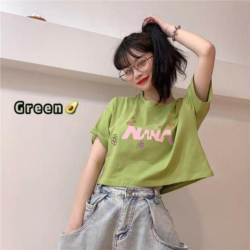 Áo croptop nữ tay lỡ, freesize 55kg , thun cotton