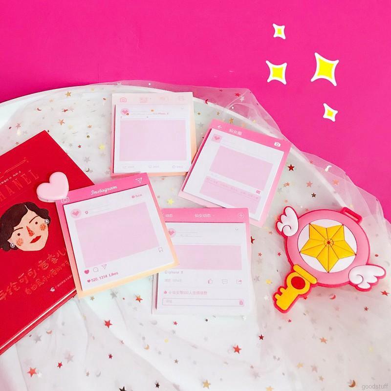 Hình dán ghi chú mini tông màu hồng nữ tính
