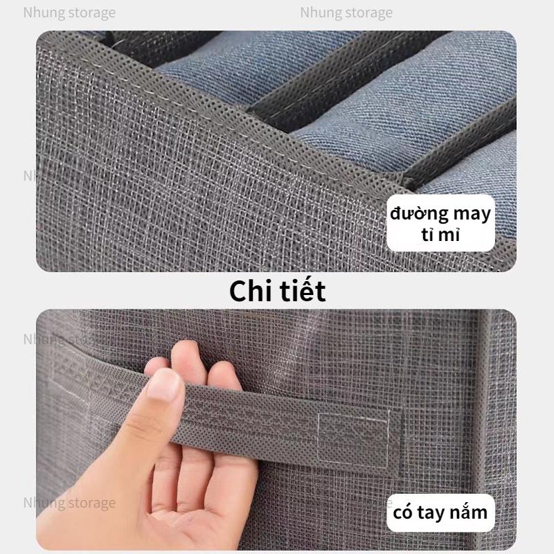 Hộp Vải Đựng Quần Áo Chia Ngăn Bằng Vải Đa Năng Tiện Lợi - Túi Vải Đựng Quần Jean Áo Len