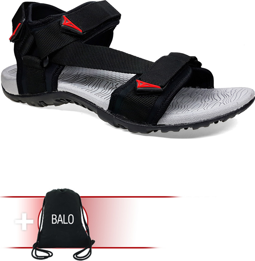 Giày Sandal Việt Thủy Quai Chéo VT2 - Đen - Tặng Kèm Balo Túi Rút Đặc Biệt