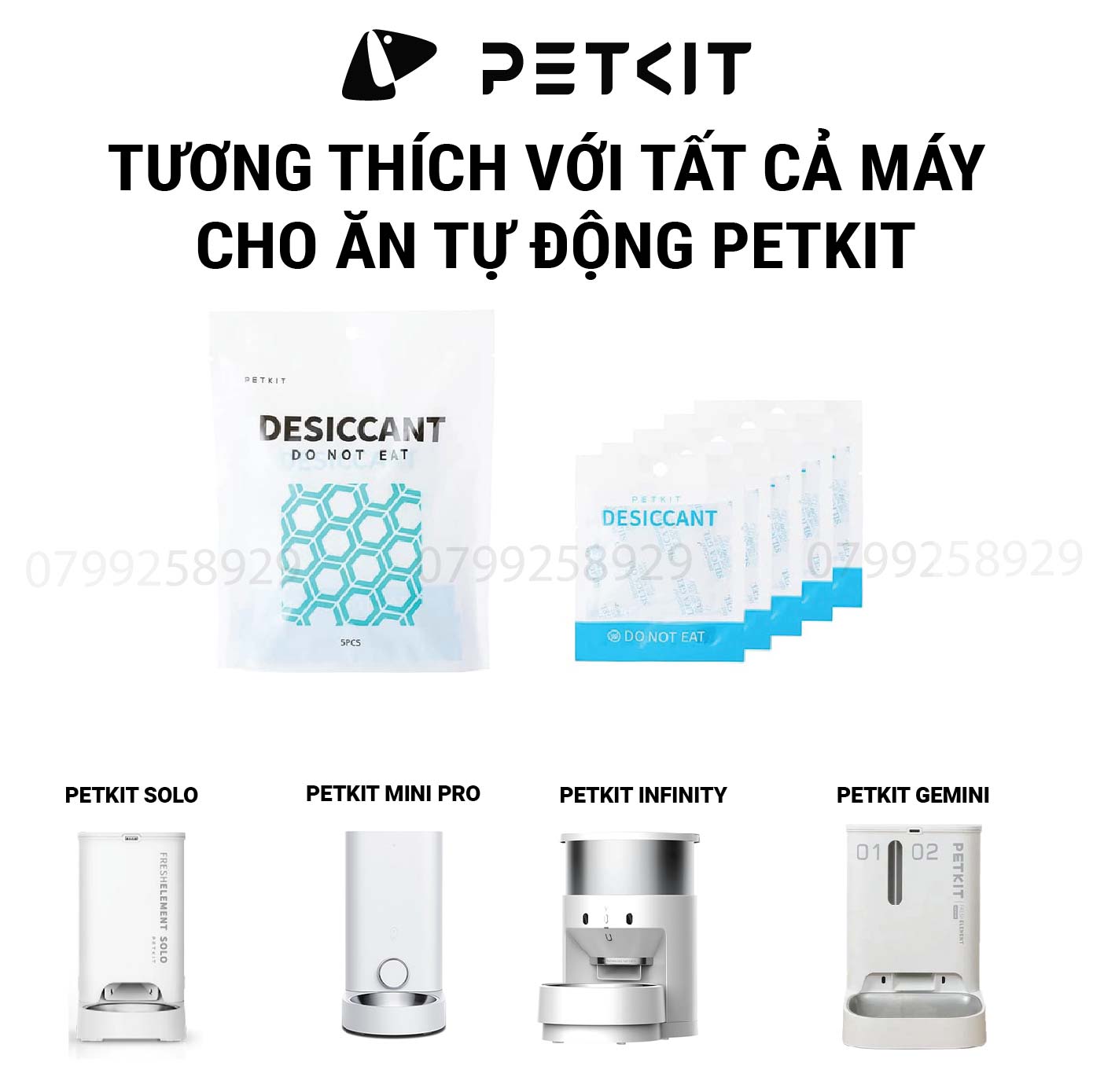 [1 Bịch 5] Gói Hút Ẩm PETKIT Dùng Cho Máy Nhả Hạt, Máy Cho Mèo Ăn Tự Động Petkit