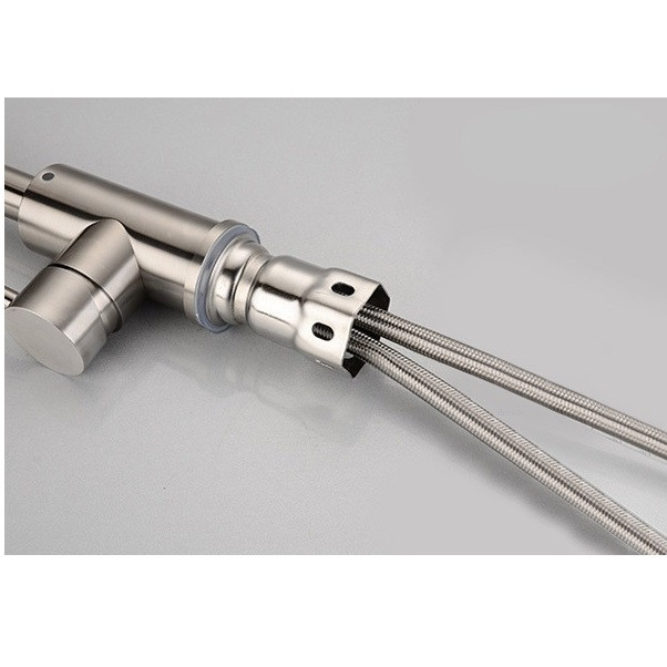 Combo chậu rửa chén bát inox hai hố cân 8245, vòi rửa bát cổ ngỗng nóng lạnh, bộ xả chậu, bình xà phòng, rá inox gác chậu