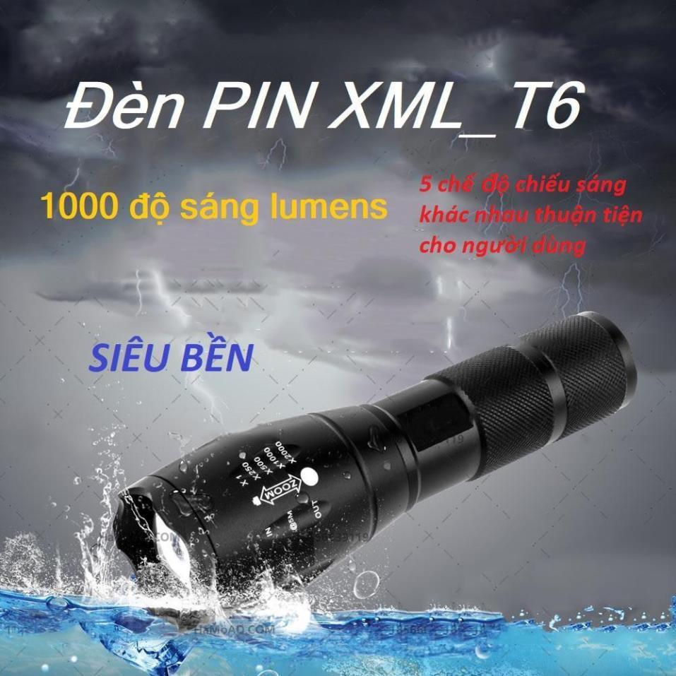 ️ Xả kho giá sốc -  đèn pin siêu sáng,Đèn PIN XML_T6 - uy tin 1 đổi 1