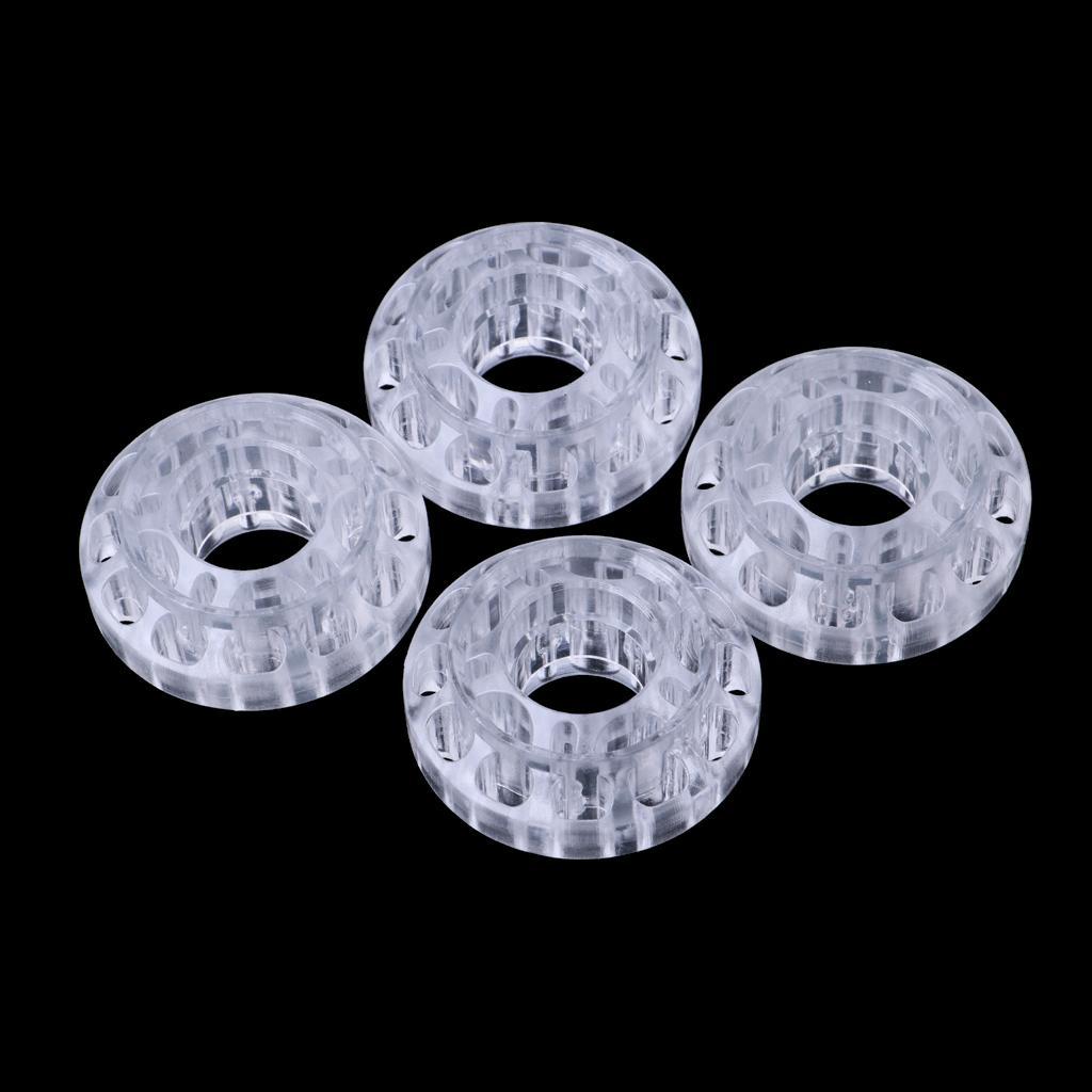 4pcs Inline/Roller/Hockey Skate Replacement PU Wheel 55 x 25mm - Transparent