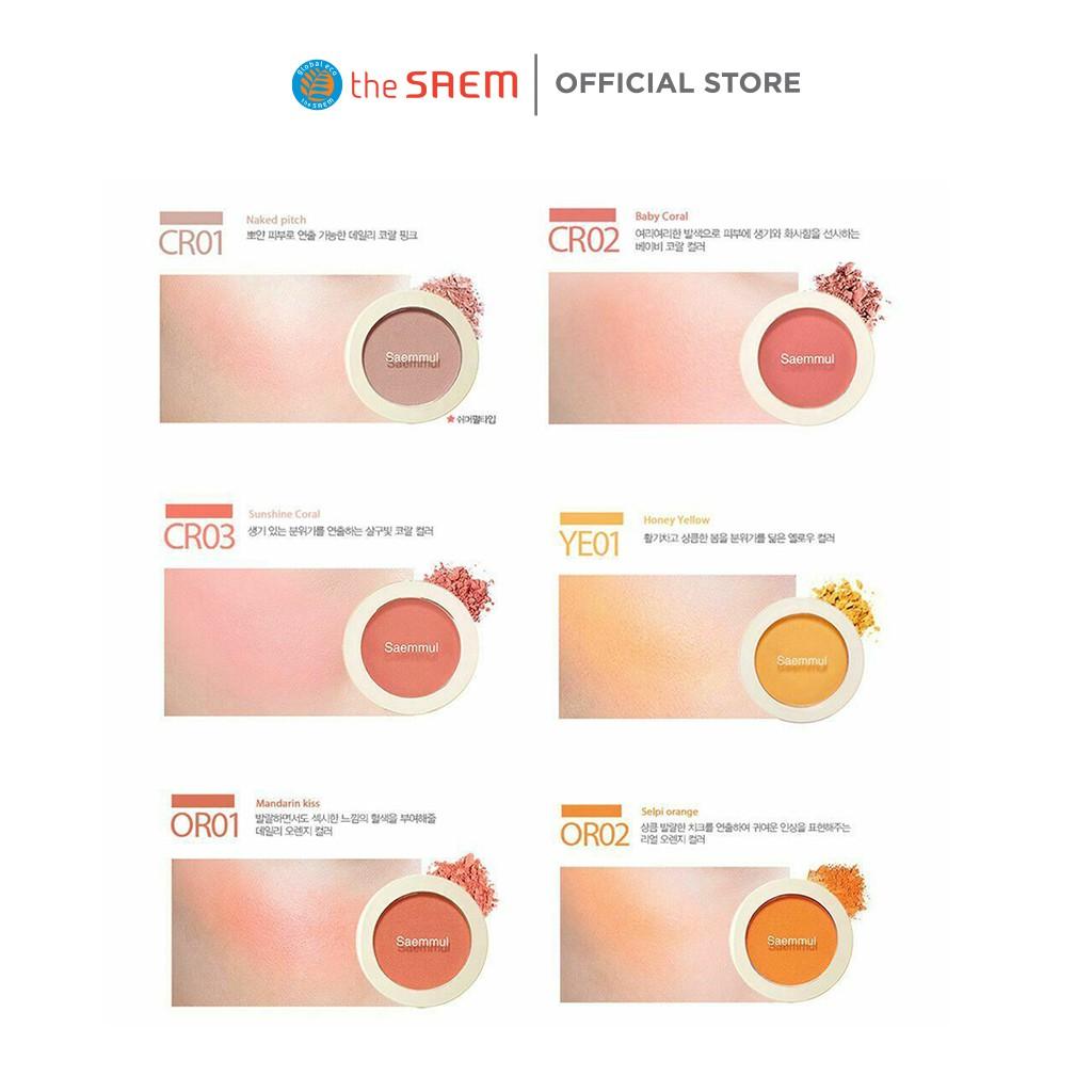 Phấn má hồng The Saem Saemmul Single Blusher CR02 Baby Coral (5g) - M3