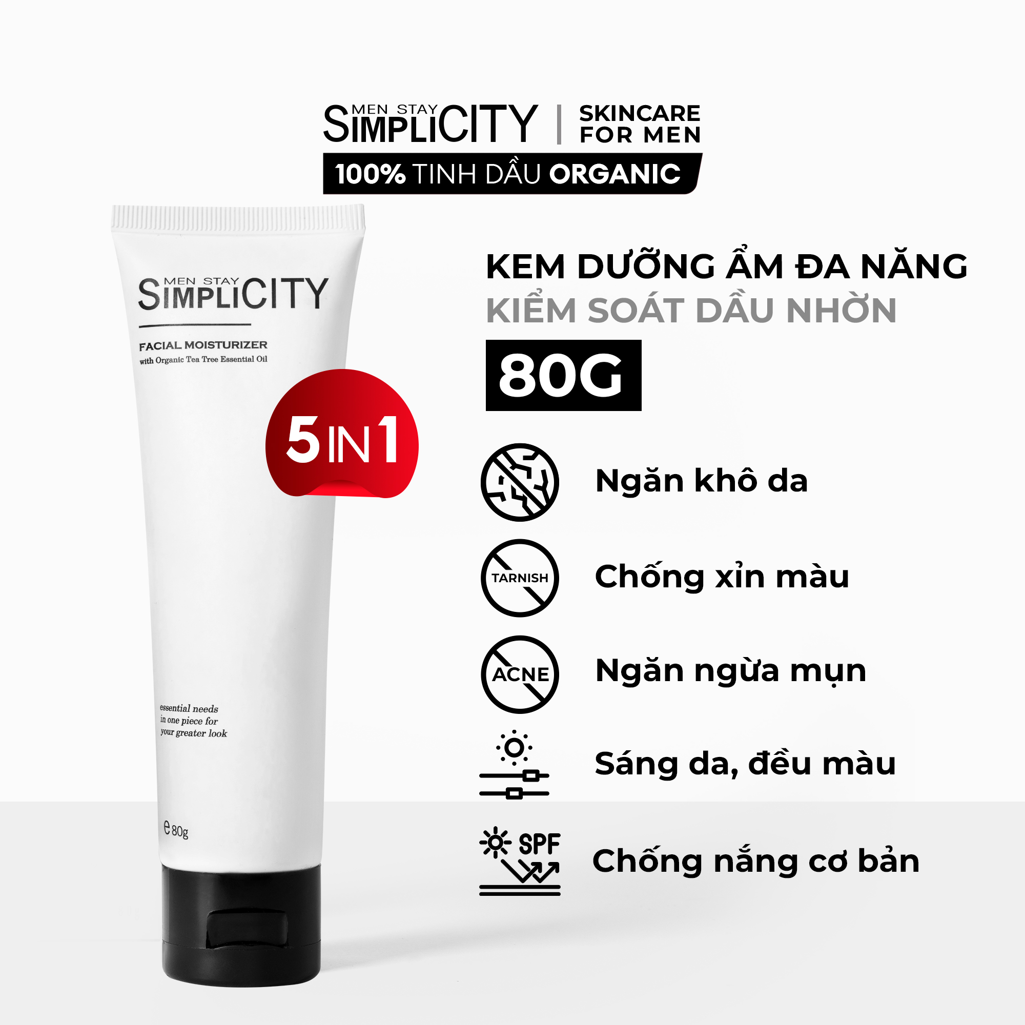 Kem dưỡng ẩm đa năng Facial Moisturizer Men Stay Simplicity