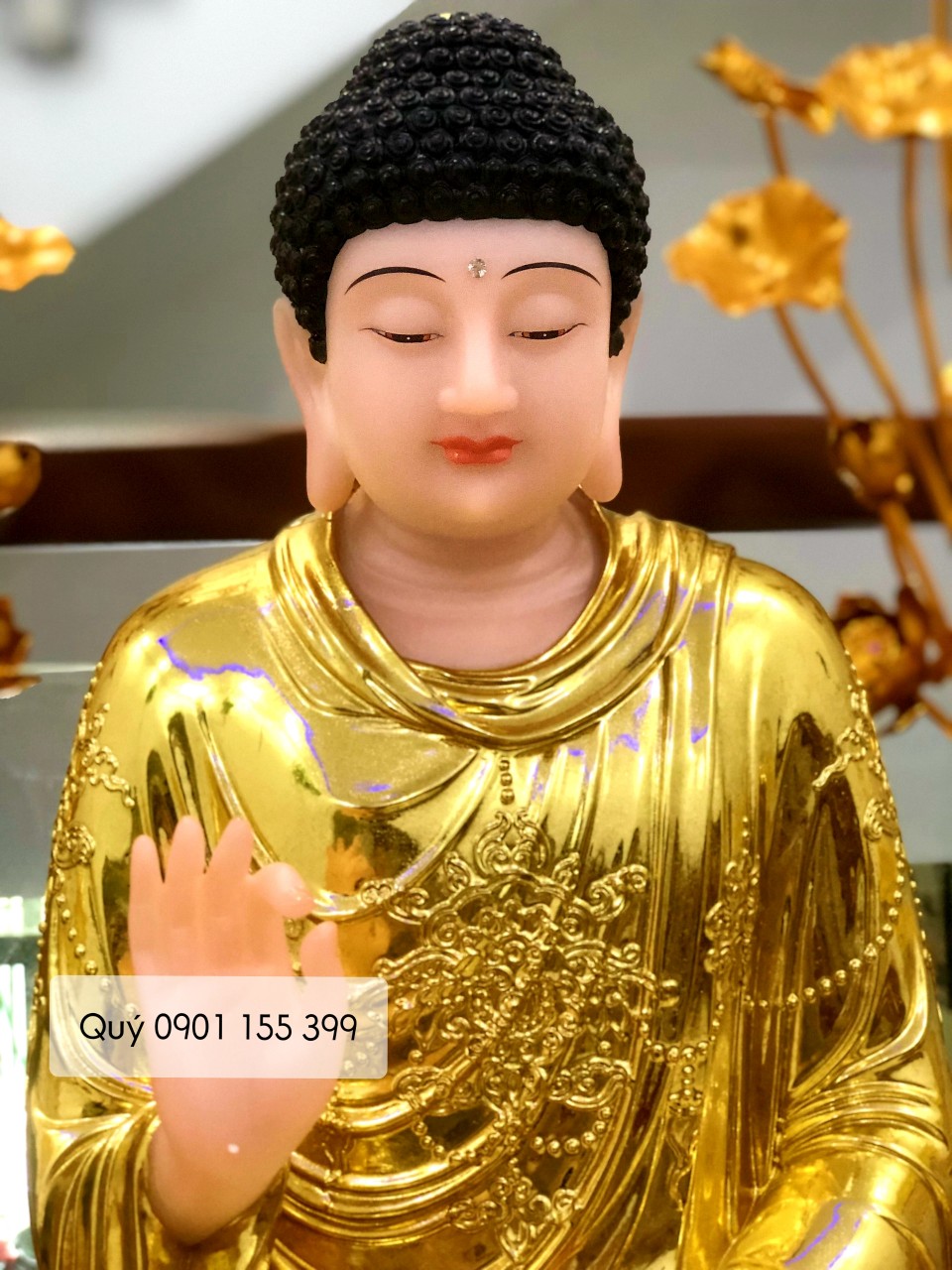 [Tượng thờ cúng]Tượng Phật Bổn Sư Thích Ca Niêm Hoa Vi Tiếu ( bổn sư thuyết pháp ) toạ đài kim cang