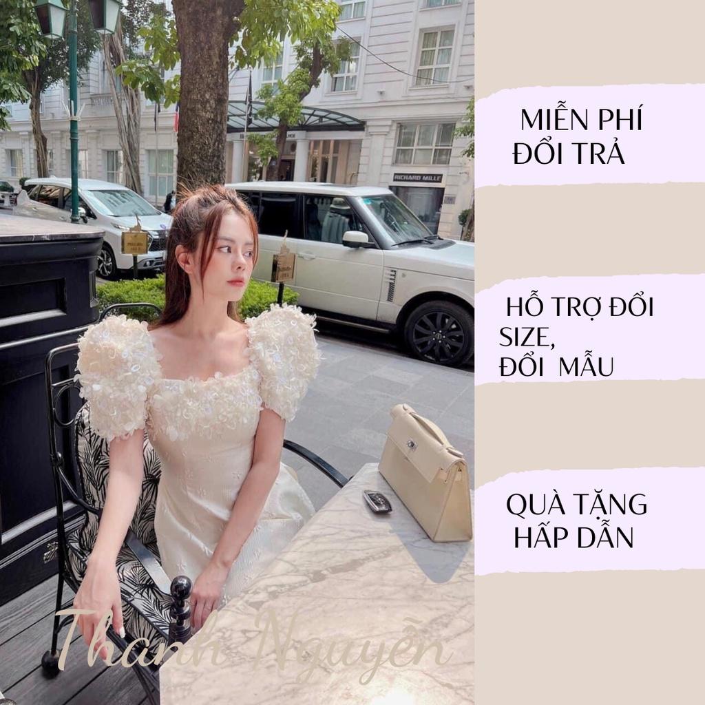 Áo Dài " Khổng Tước " Áo Dài Cách Tân Gấm hoa Tay Bồng Cao Cấp
