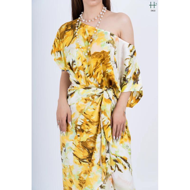 Đầm lụa hoạ tiết gợi cảm -D21