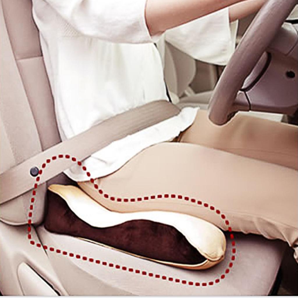 Memory Foam Seat Cushion Office Chair Pillow Relief Back 41x31x9cm Beige