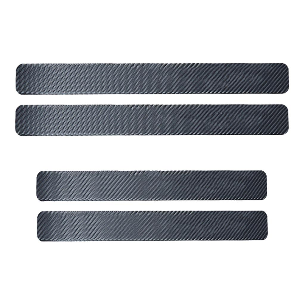 4pcs/set 3D Carbon Fiber Car Door Plate Sill Scuff Cover Panel Sticker