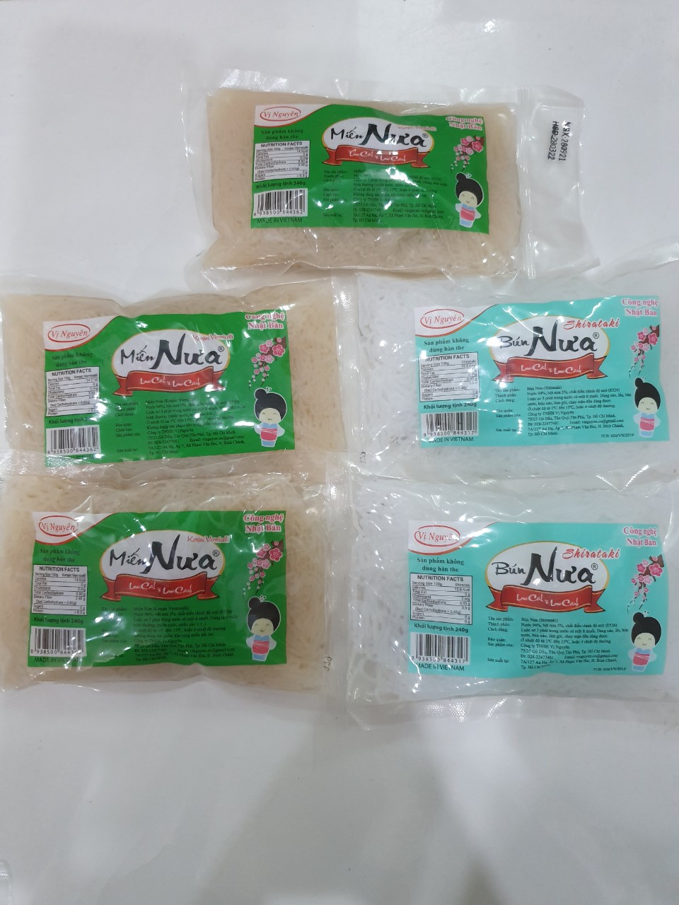 Combo 3 Gói Miến Nưa 2 Gói Bún Nưa Vị Nguyên 240Gram