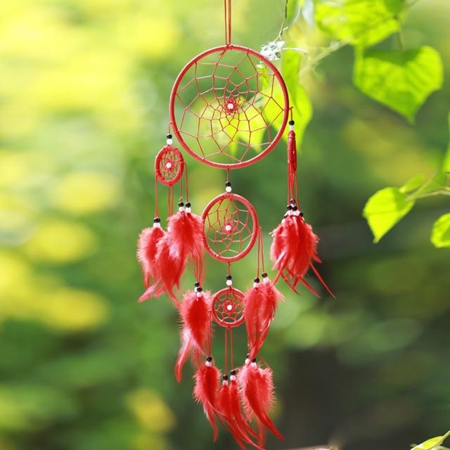 Dreamcatcher Đỏ Tươi ( Vòng to = 13cm , Chiều dài = 50cm )