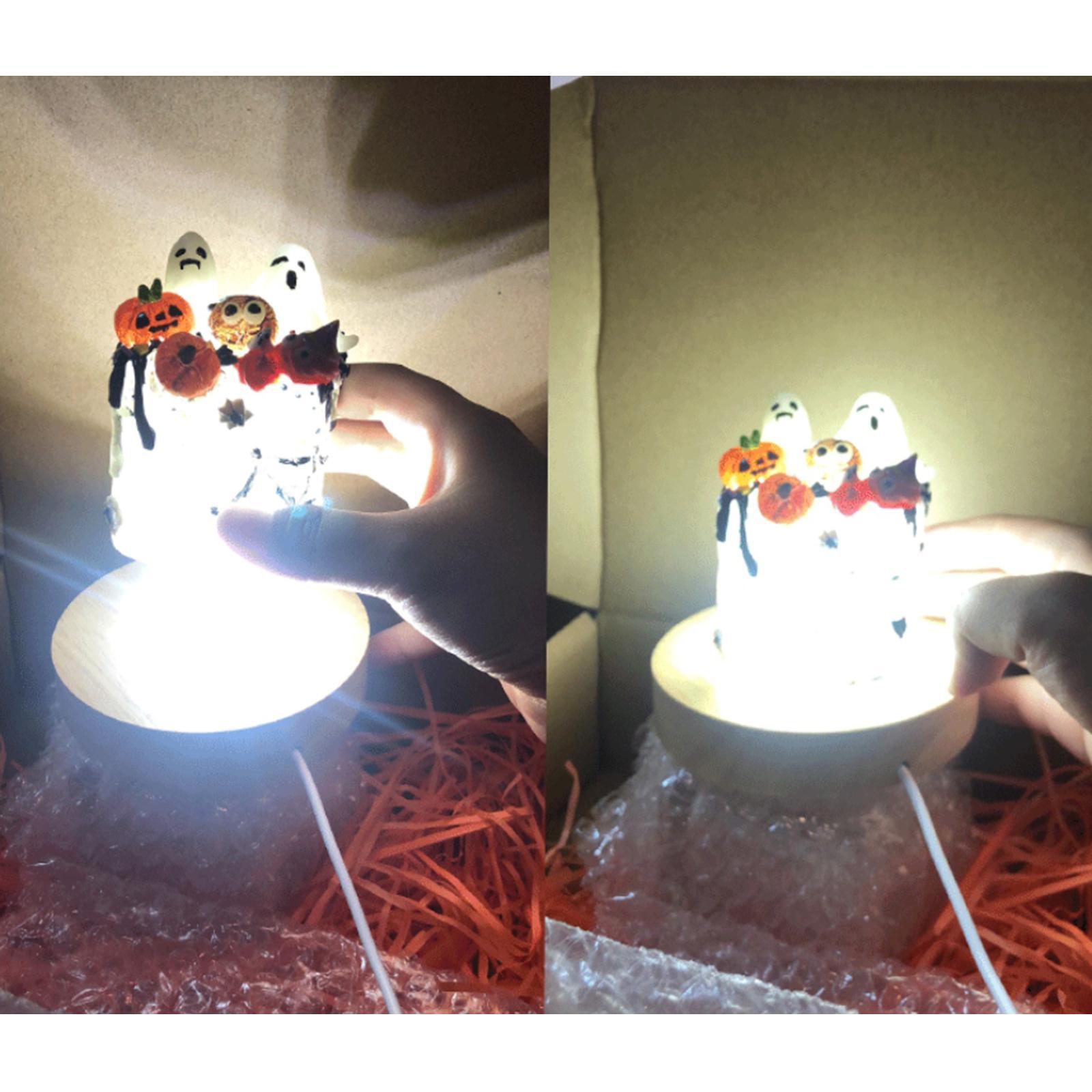 4X LED Night Light Base Acrylic Display Holder Lamp for Crystals Warm Light