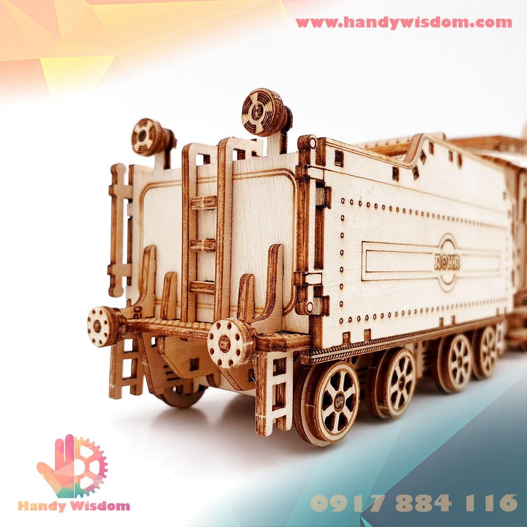Mô hình lắp ghép gỗ tỉ lệ - Đầu tàu hơi nước - Robotime Steam Express MC501