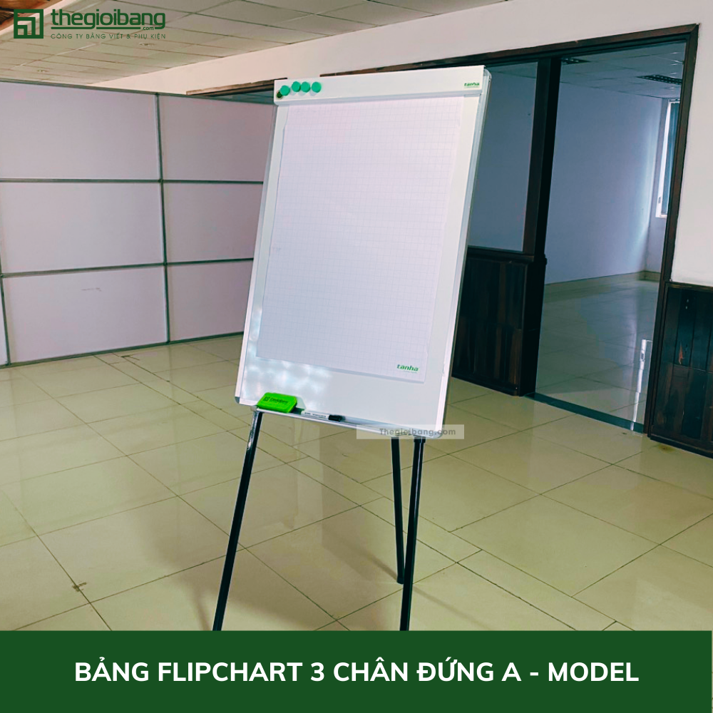 Bảng Flipchart A Model - Bảng Flipchart 3 Chân Gấp Gọn - Có Kẹp Giấy A1 - Tặng Phụ Kiện