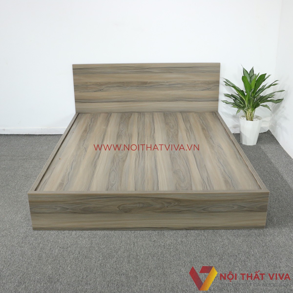 Giường Ngủ Gỗ Mdf Melamine Bệt Màu Nết