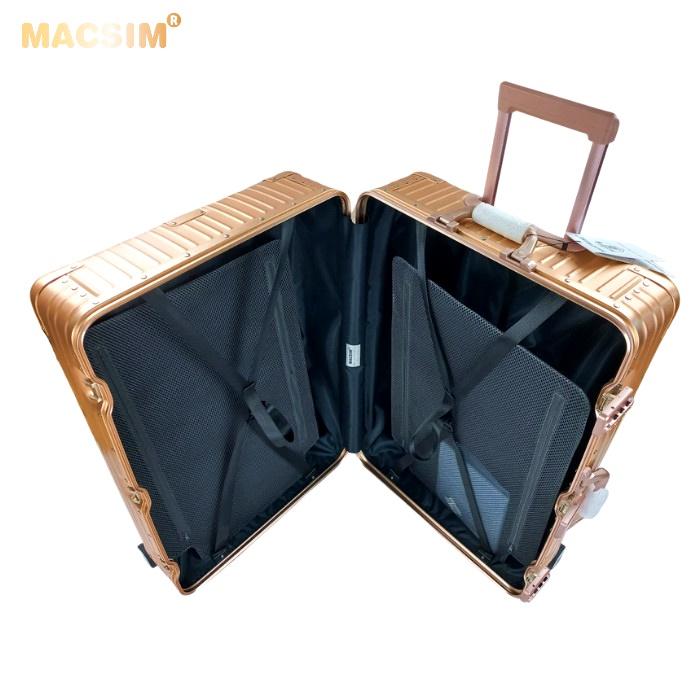 Vali hợp kim nhôm nguyên khối MS1104 Macsim cao cấp màu rose cỡ 29 inches