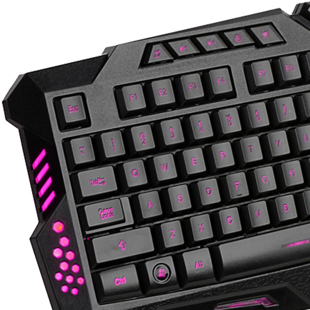 USB Wired LED Light Gaming 6 Buttons Mouse Ergonomic Keyboard Combo Set