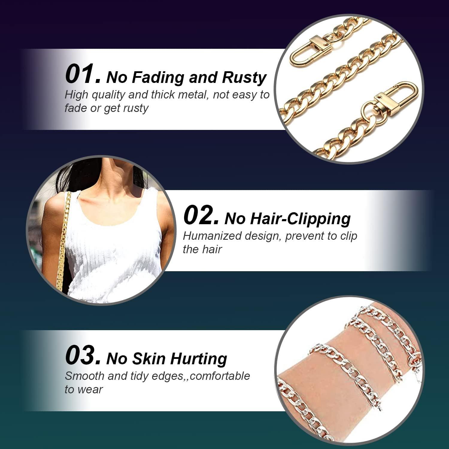 4 Chuỗi Túi Dây Xích Túi Đeo Vai Túi Xách Đeo Chéo Ví Thay Thế Chuỗi, Chuỗi Kim Loại Unwelded Với Móc Khóa Hợp Kim