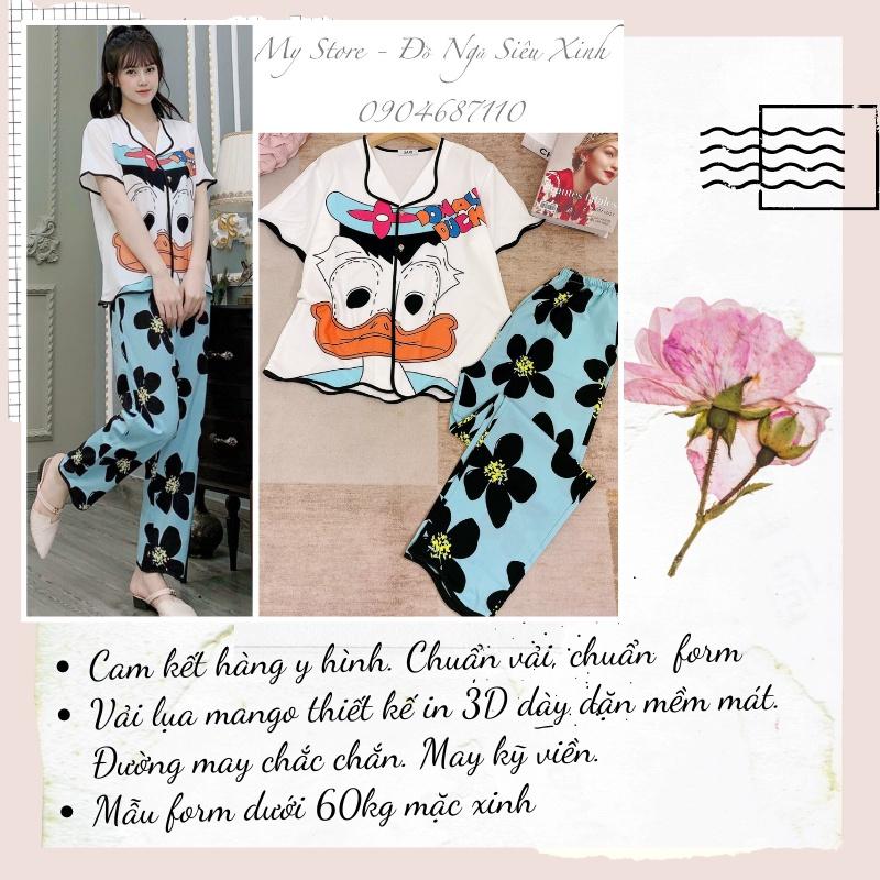 Đồ bộ mặc nhà Pijama dơi dài, chất lụa mango dày dặn, mềm mát - Freesize dưới 60kg