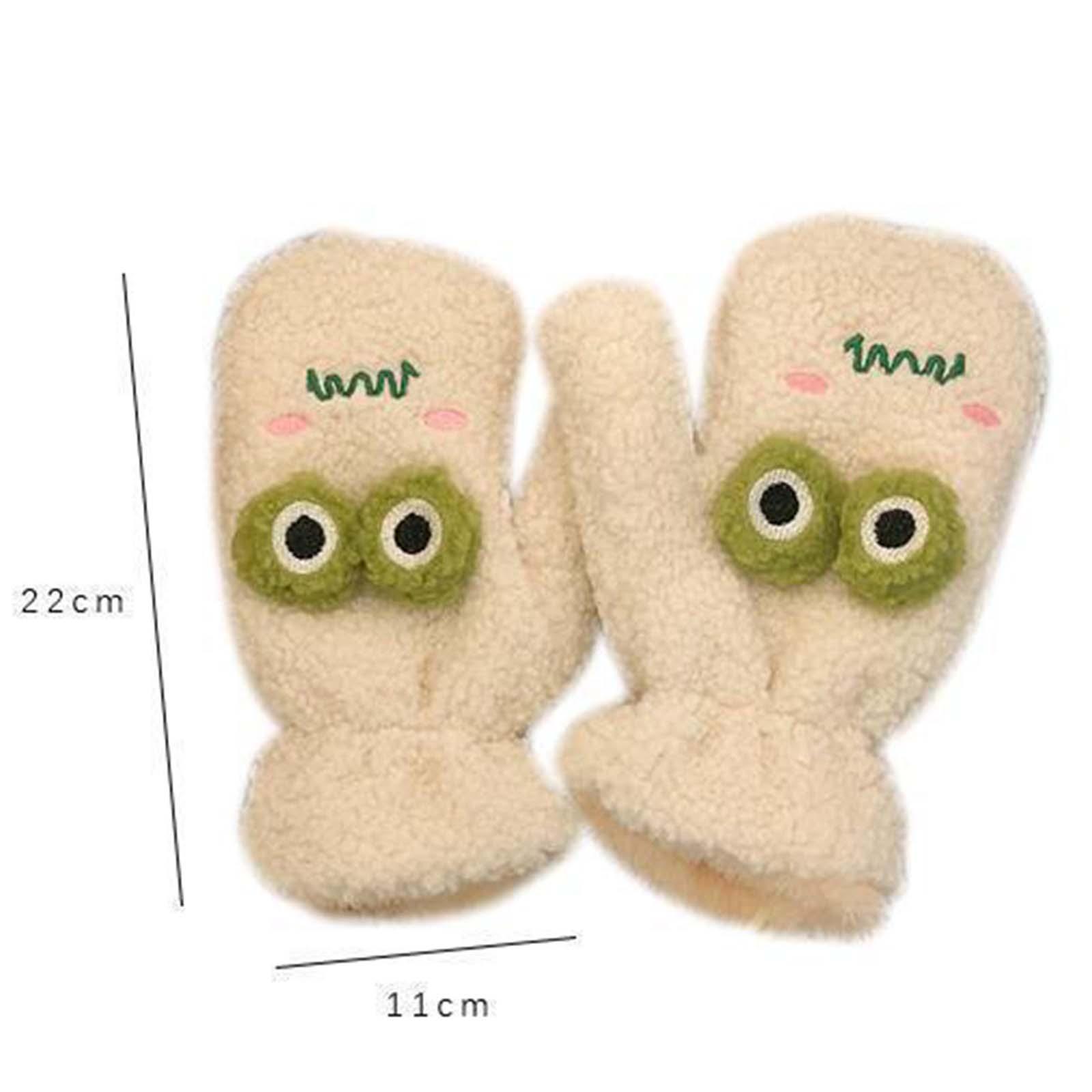 Plush Gloves Full Finger Keep Warm Soft for Outdoor Skiing Cycling Hiking Ladies