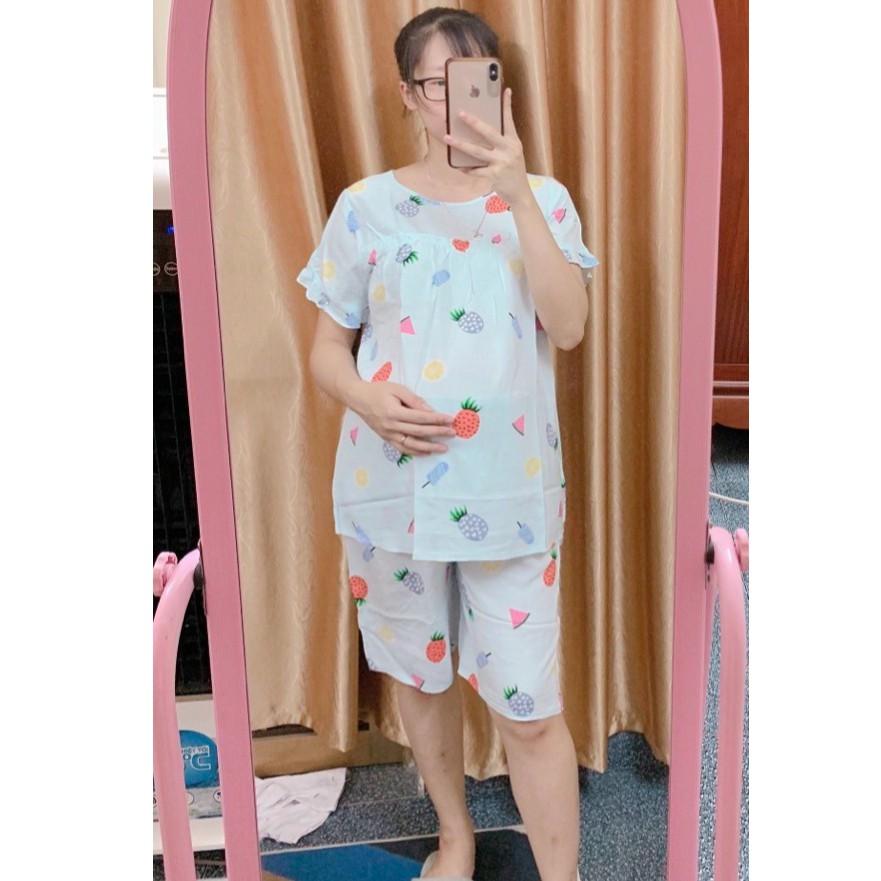 bộ đồ bầu chất lanh lụa dáng suông chun diều chỉnh free size từ 40-70kg