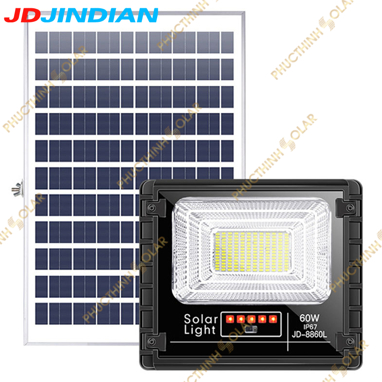 Đèn Pha Năng Lượng Mặt Trời 60W Jindian JD-8860L Hàng Chính Hãng | Phúc Thịnh Solar