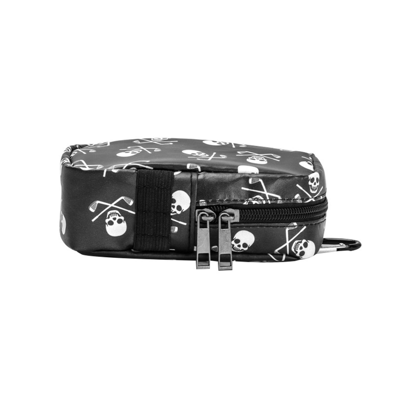 Mini PU Golf Ball Storage Bag Holder Case with Tee Position Zipper Training