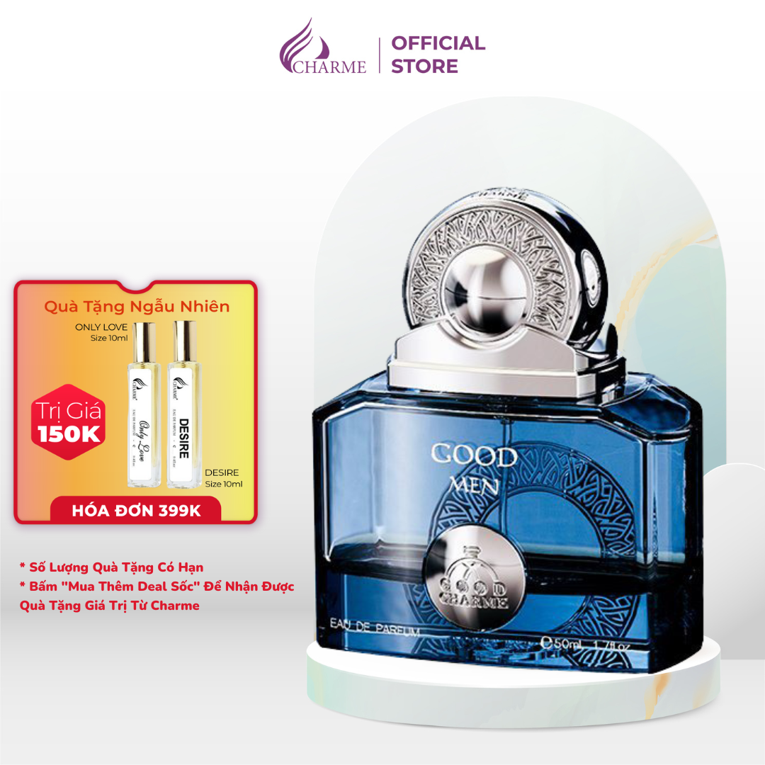 Nước hoa nam cao cấp, Charme Goodmen Xanh, hương biển cả, tinh xảo và lãng mạn, lưu hương lâu, 50ml